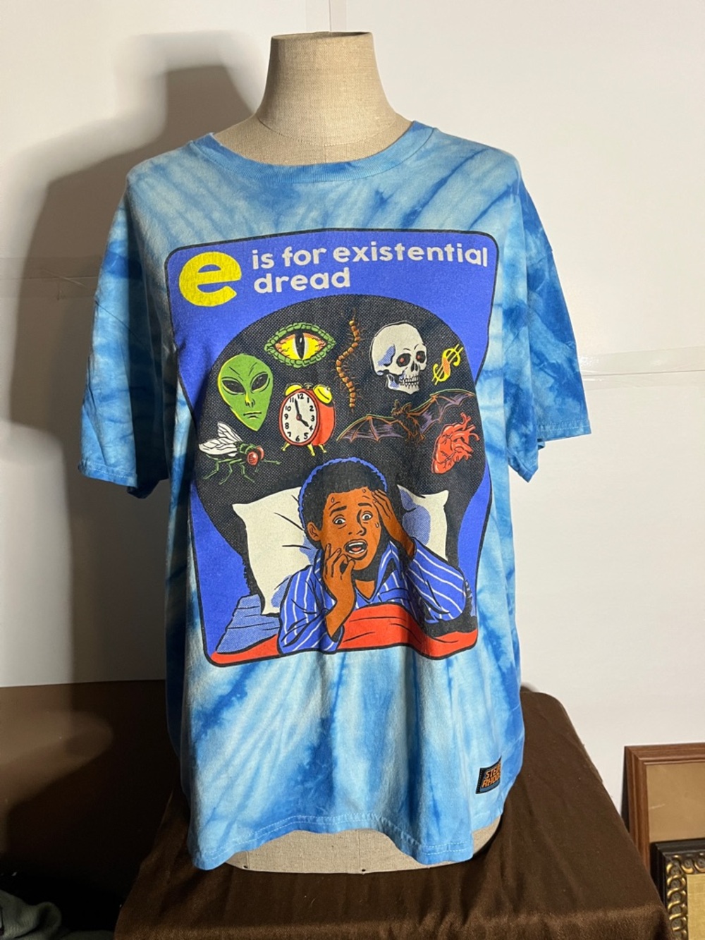 Steven Rhodes e is for existential dread Tye Dye Tshirt Medium